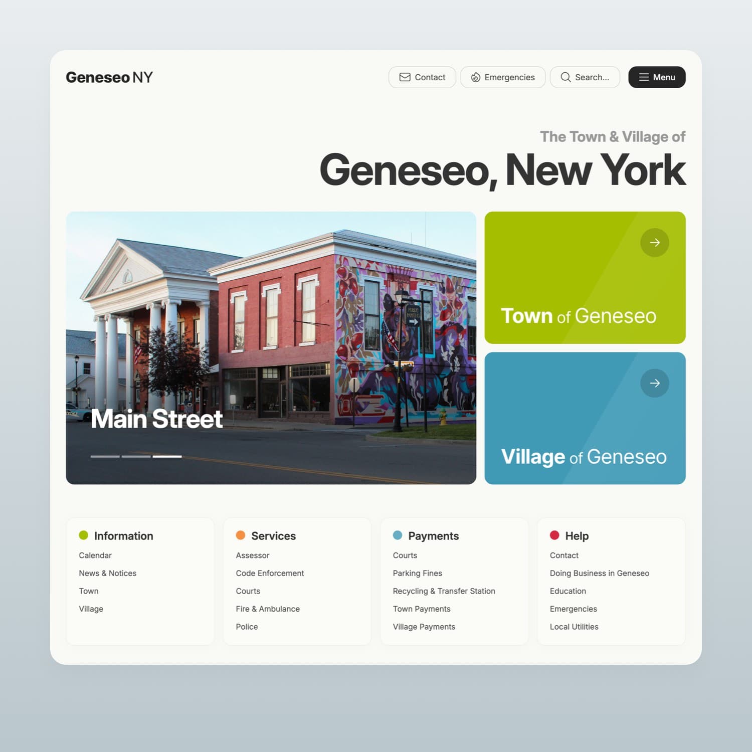 Geneseo.gov website design and development